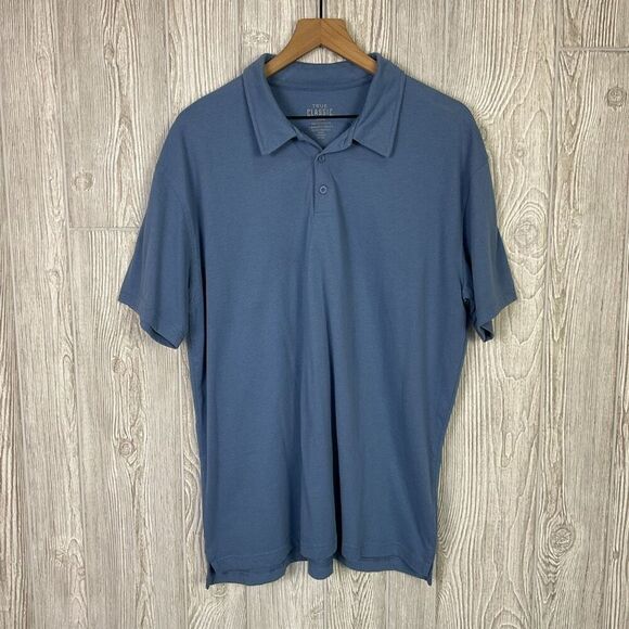 True Classic Short Sleeve Classic Polo Indigo Blue Size XL Ultra Soft - Picture 1 of 6
